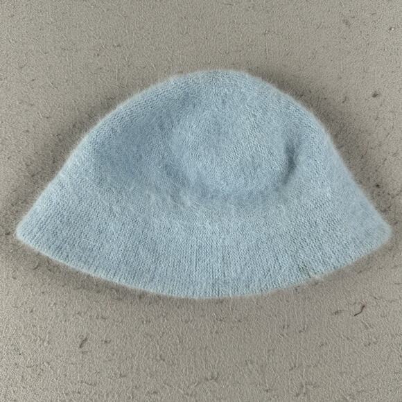 Y2K Bobby‎ Jack Girls Fuzzy Angora Beanie Hat Blue Monkey Embroidered Knit Retro - Picture 6 of 14